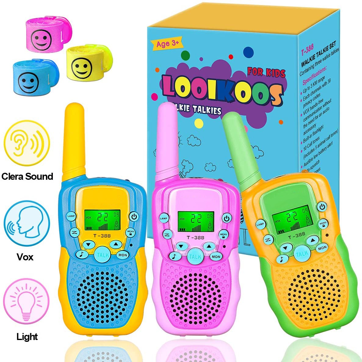 2021 walkie talkies for Kids, 22 Channel 2 Way Radio 3 Mile Long Range Handheld Kids Walkie Talkies