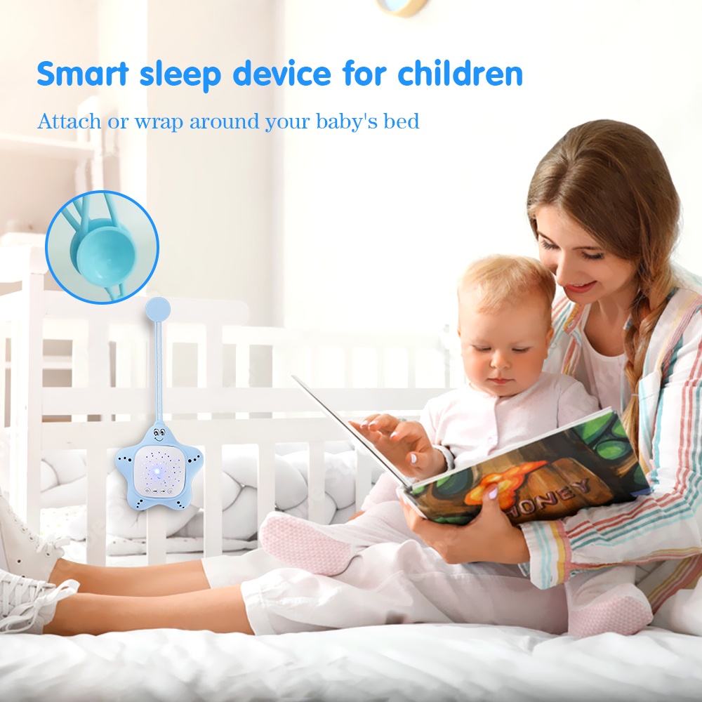 New model White Noise Sound  with Projector Star Starry Light portable Sleep training for baby