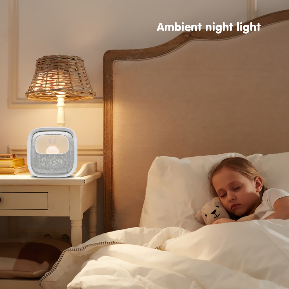 High quality LED Time Display Brightness Adjustment Digital rechargeable night light snooze kid's alarm clock