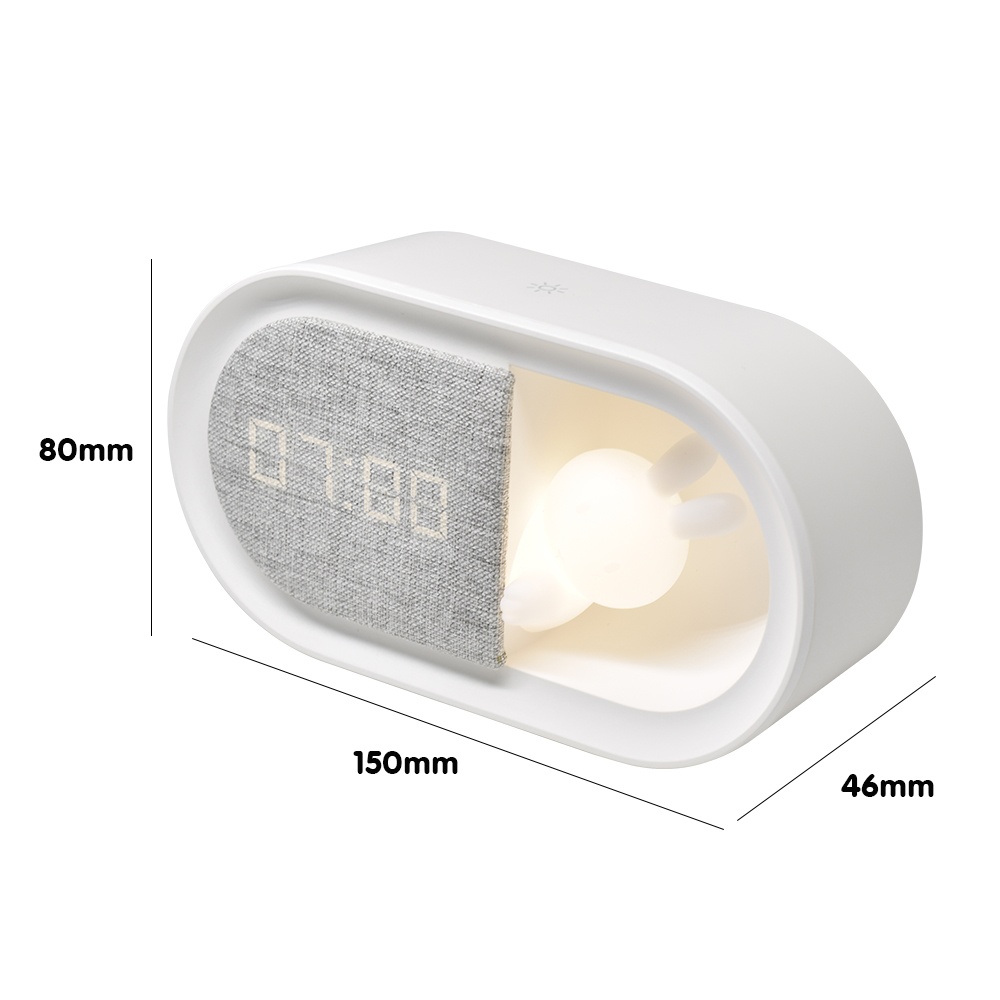 New Cute Rabbit Sleep Sound Machine 1200mah Battery Stepless Dimming Snooze Lamp Kids Sleep Trainer Alarm Clock with Night Light