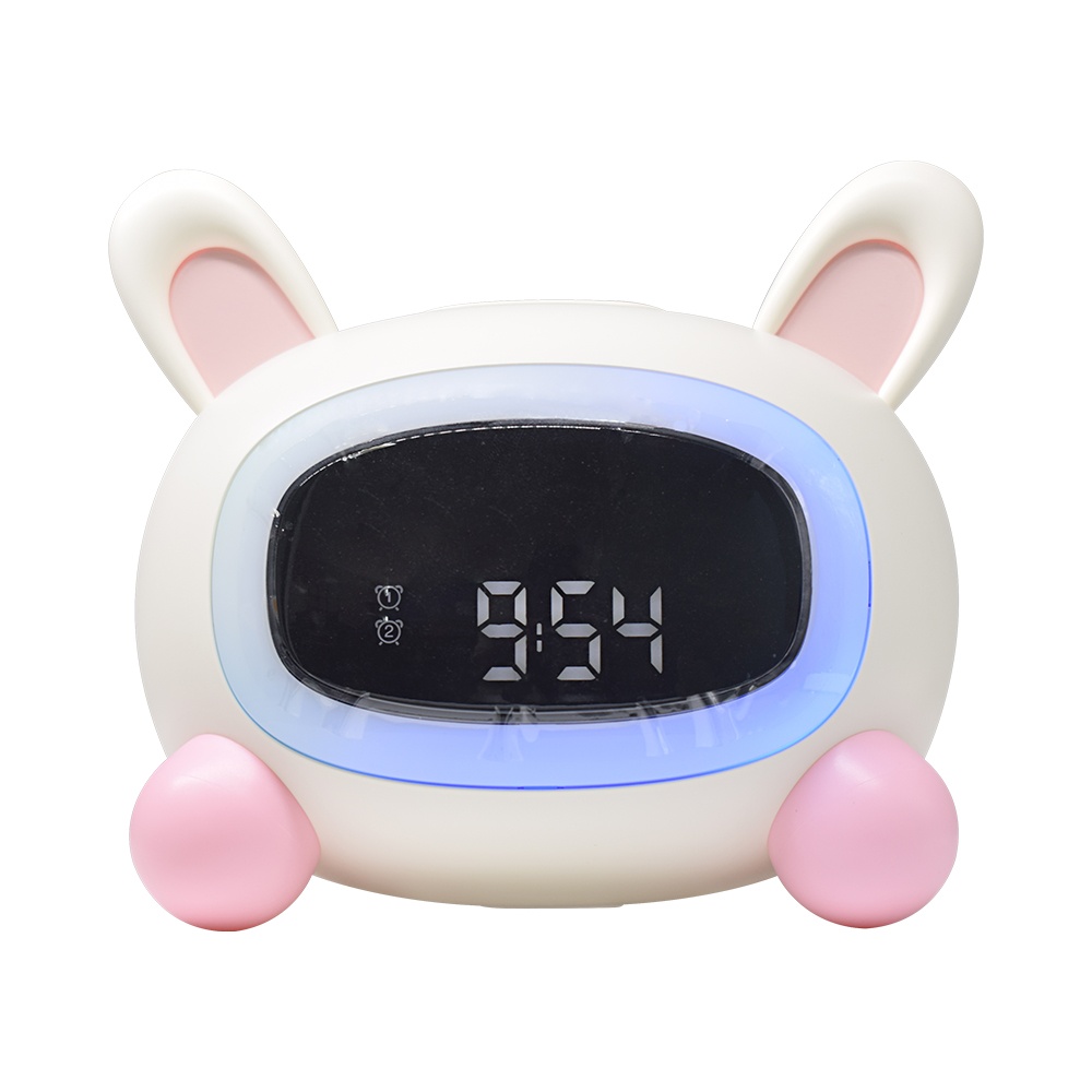 High quality Led  night light Digital  Electronic Wake Up alarm clock cute smart Snooze Sleep training for children