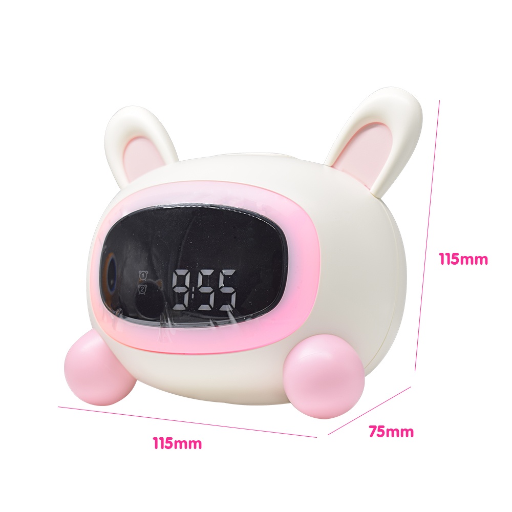 High quality Led  night light Digital  Electronic Wake Up alarm clock cute smart Snooze Sleep training for children