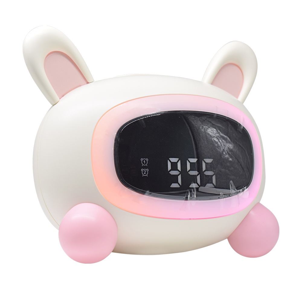 High quality Led  night light Digital  Electronic Wake Up alarm clock cute smart Snooze Sleep training for children