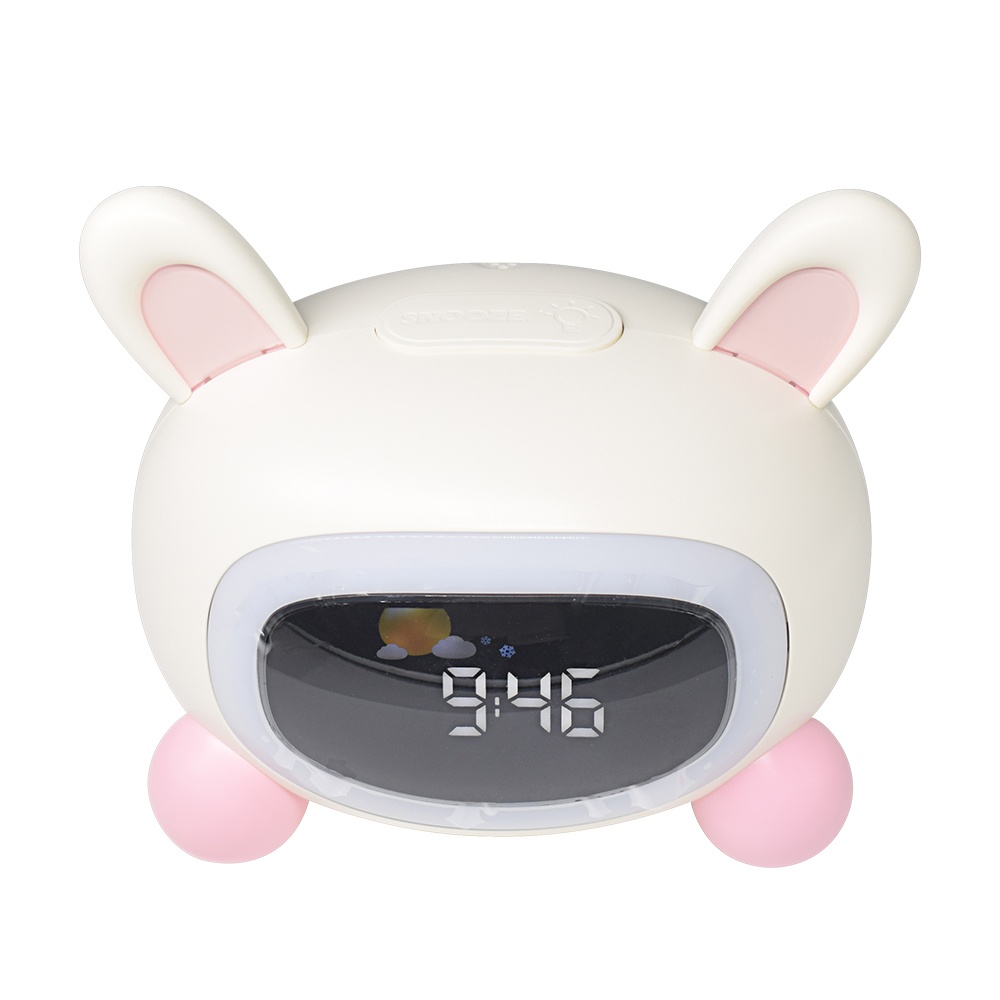 High quality Led  night light Digital  Electronic Wake Up alarm clock cute smart Snooze Sleep training for children