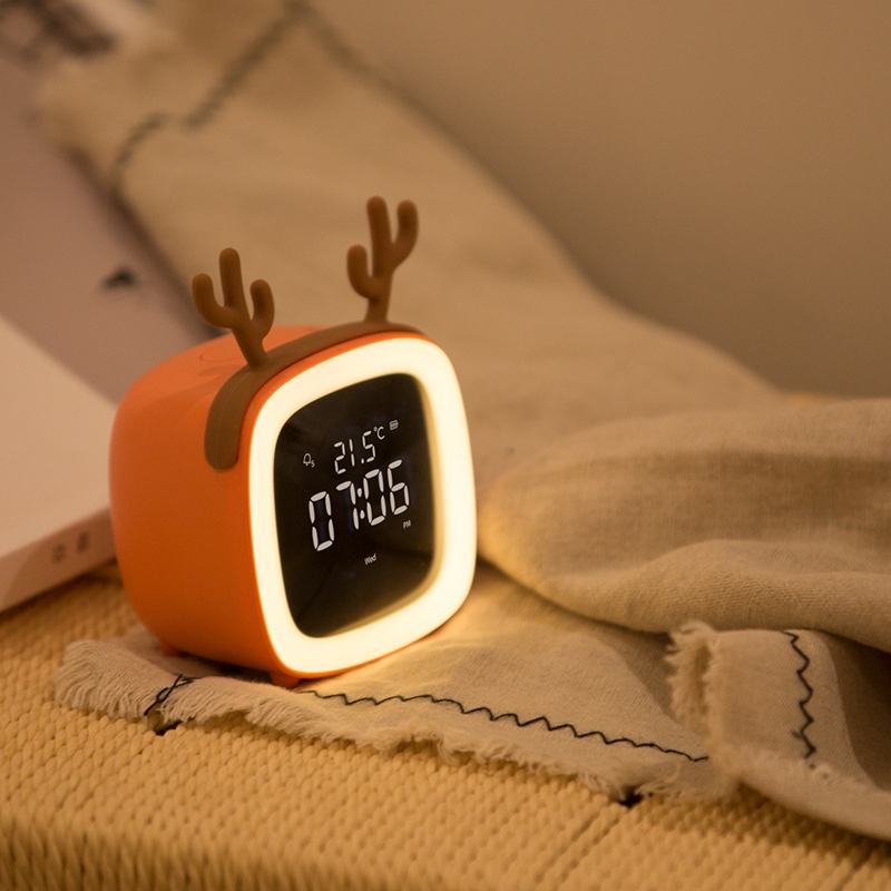 Cartoon Kids Alarm Clock Light Alarm Clock Digital Alarm Clock With Charging Port