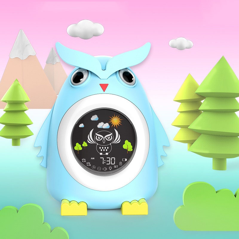 Lovely Cartoon Owl Design Alarm Clock Kids Cute Night Light Children Light Toddler Alarm Sleep Trainer Clocks