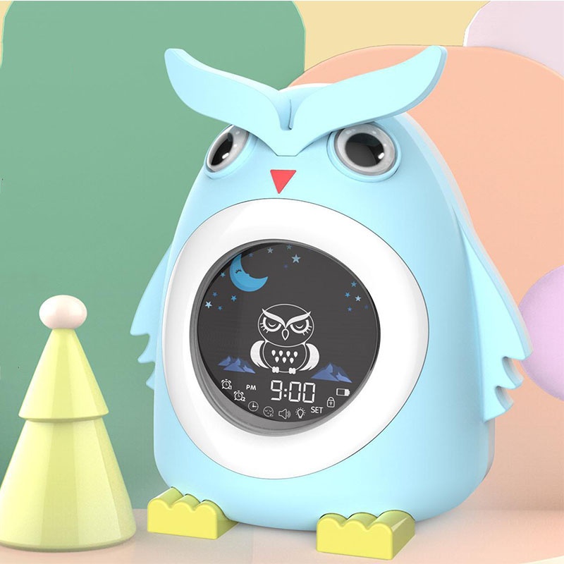 Lovely Cartoon Owl Design Alarm Clock Kids Cute Night Light Children Light Toddler Alarm Sleep Trainer Clocks