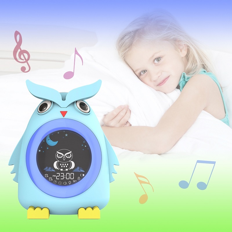 Lovely Cartoon Owl Design Alarm Clock Kids Cute Night Light Children Light Toddler Alarm Sleep Trainer Clocks