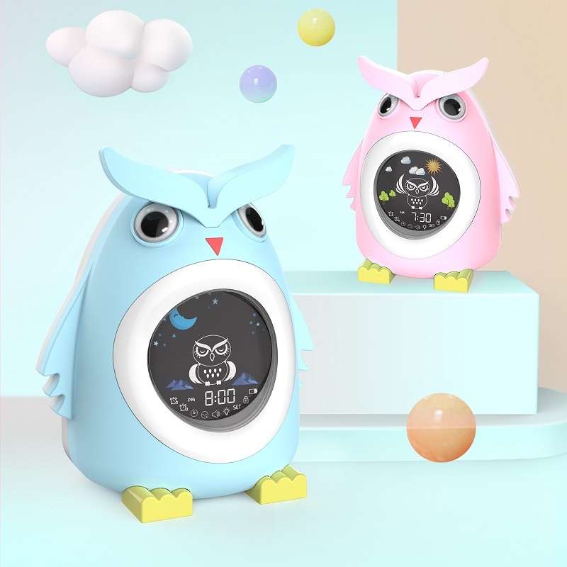Lovely Cartoon Owl Design Alarm Clock Kids Cute Night Light Children Light Toddler Alarm Sleep Trainer Clocks