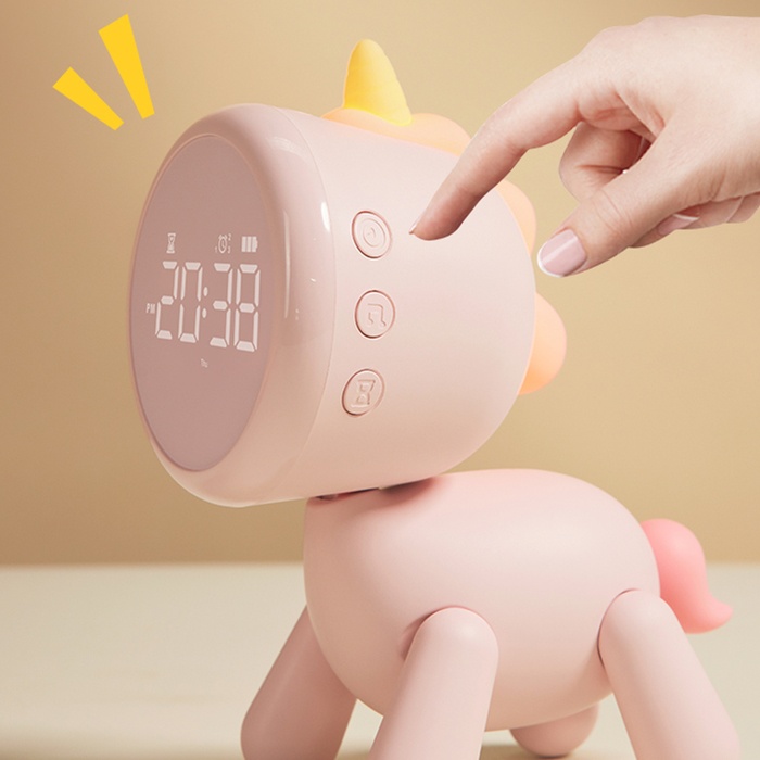 Banqcn rechargeable alarm clock Lamp cartoon multi-function student alarm clock children bedroom bedside night light