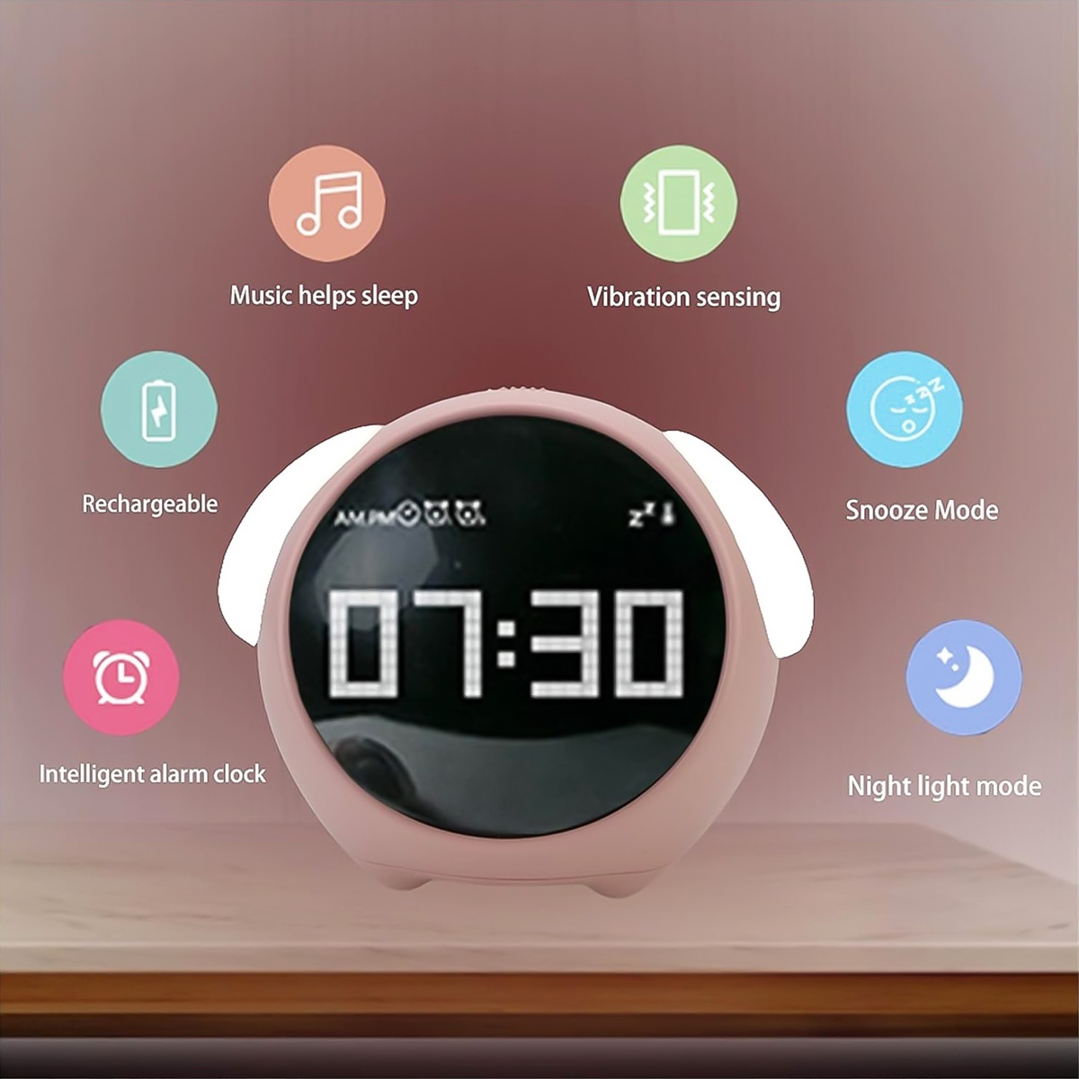 despertador alarme cute expression led toddler wake up sleep trainer clock kids children's teaching clocks digital timer