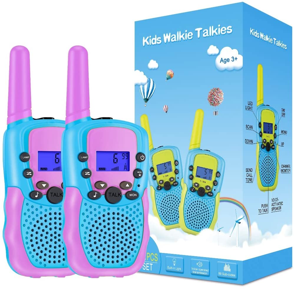 Small Toys Set Twin Pack for Ages 3-12 Boys 8-22channels portable 3miles kids Walkie Talkie