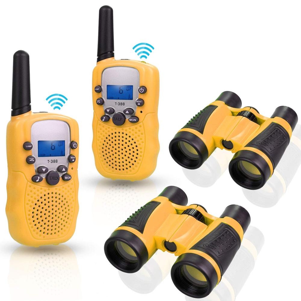 walkie talkies and Telescope Sets for Kids, 22 Channel 2 Way Radio 3 Mile Long Range Handheld Kids Walkie Talkie, Best Gifts