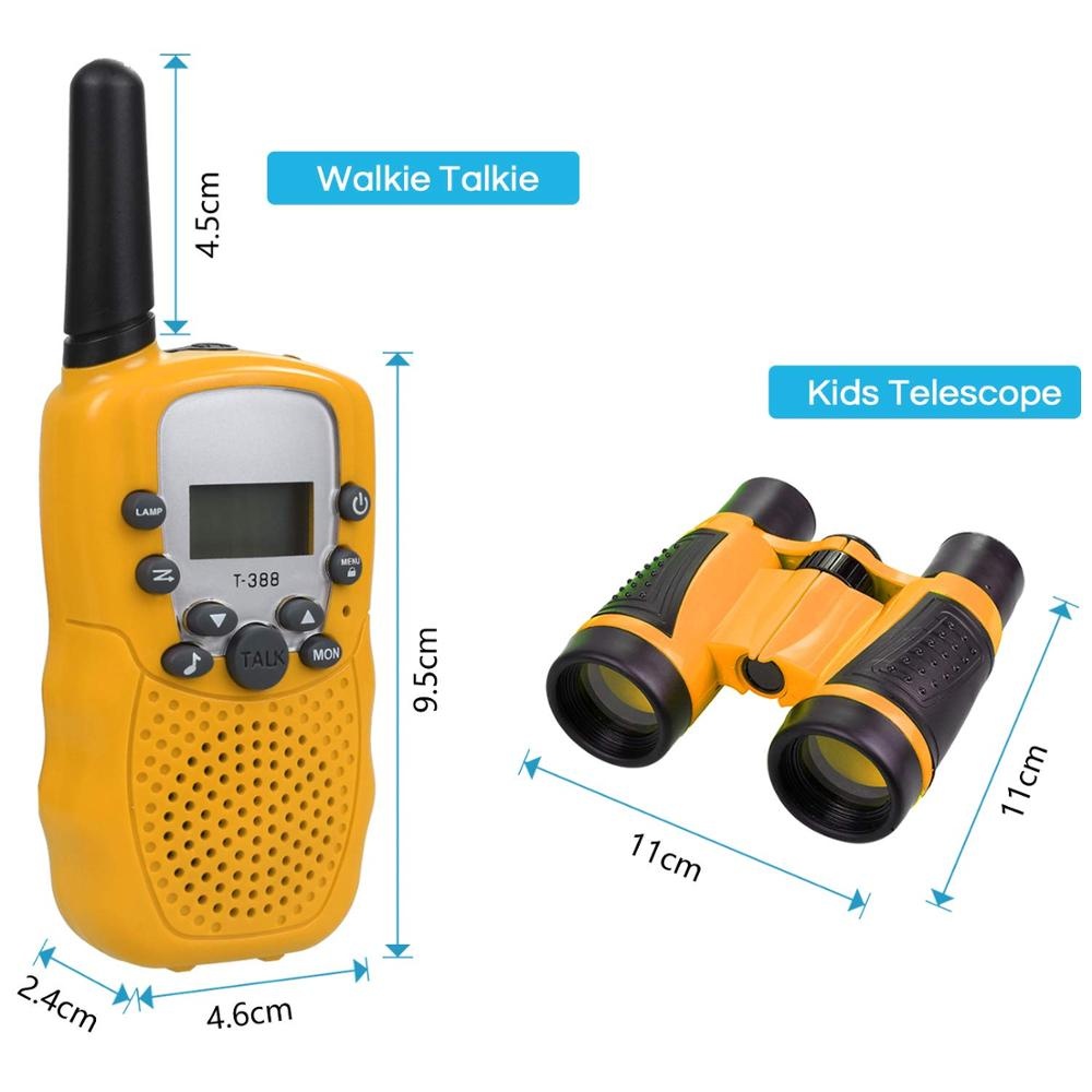 walkie talkies and Telescope Sets for Kids, 22 Channel 2 Way Radio 3 Mile Long Range Handheld Kids Walkie Talkie, Best Gifts