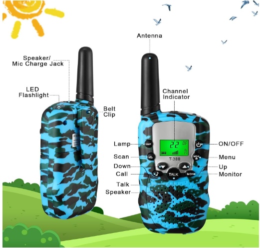 RT388 Walkie Talkies for Kids Toys Gifts,Children's Toys Walkie Talkie for 6-12 Years Old Boys Girls 2 Pack