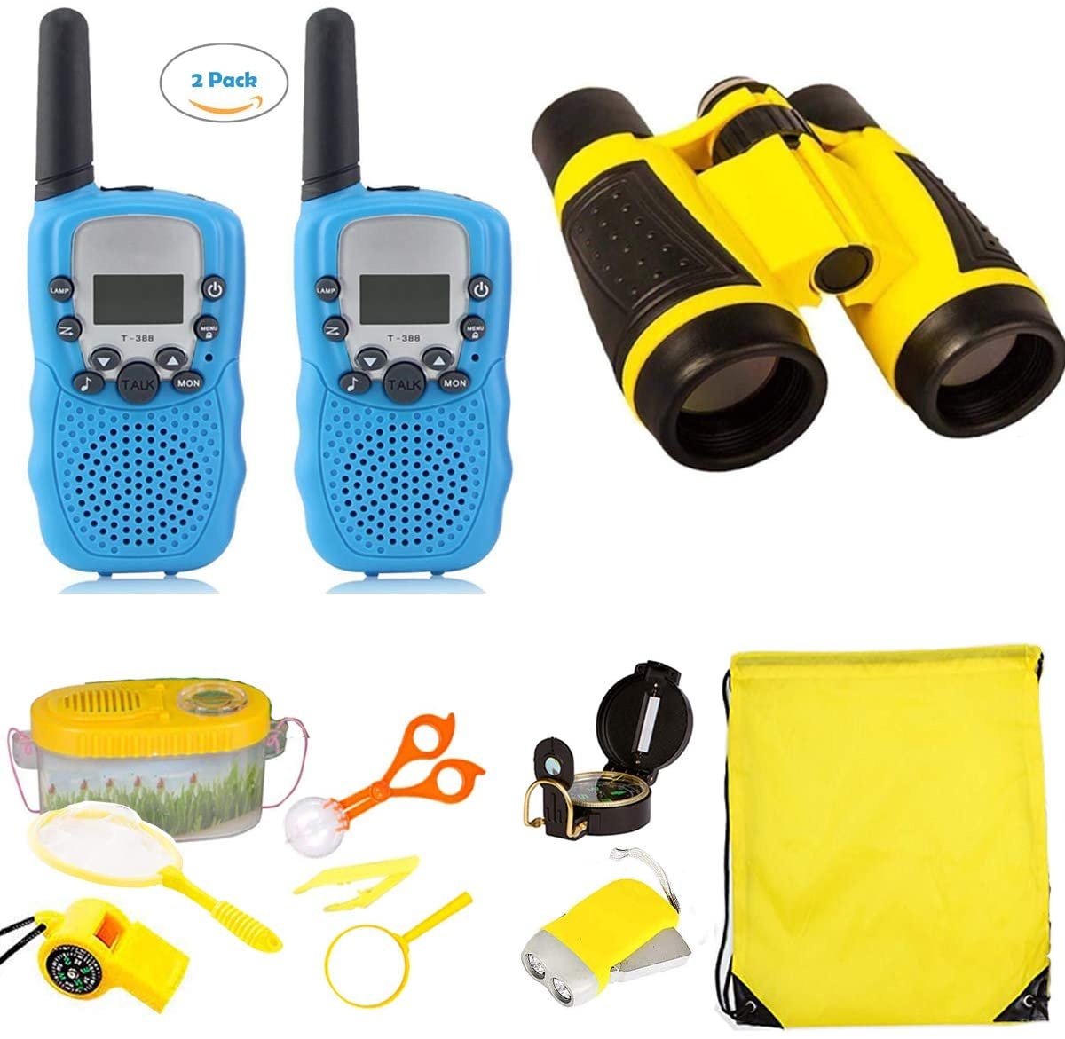 Outdoor Walkie Talkie Outdoor Toys Binoculars Compass for Kids Children Explorer Kit