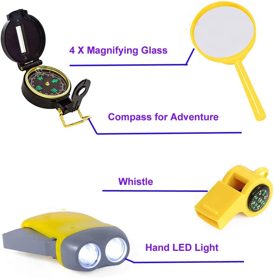 Outdoor Walkie Talkie Outdoor Toys Binoculars Compass for Kids Children Explorer Kit