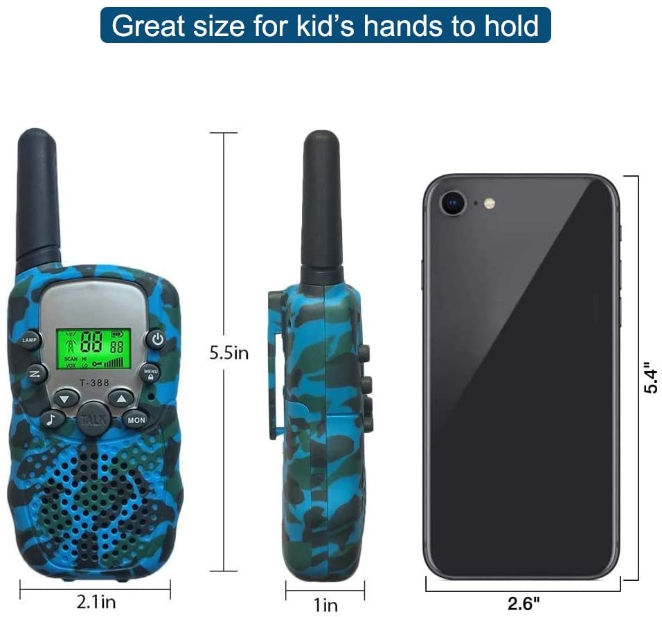 2022 Walkie Talkies for Kids Upgraded Camouflage 22 Channels 2 Way Radio with LCD Walkie Talkie Flashlight Toys Gift