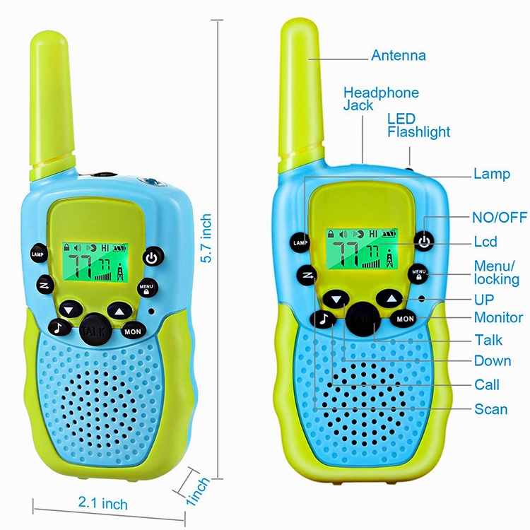 Walkie Talkies for Kids Long Range 22 Channels 2 Way Radio Gifts Toys with Backlit LCD Flashlight 3 KMs Range