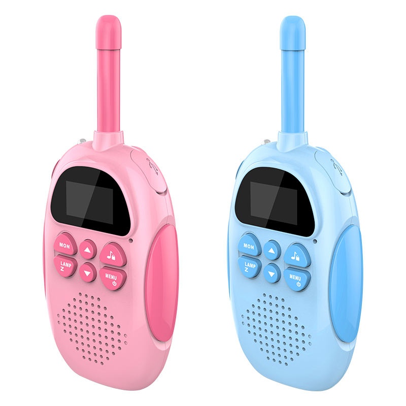 Hot Selling Cheap Custom Portable 3-5km Long Range 1000mAh Battery Radio Interphone Toy With Flashlight For Children Gift