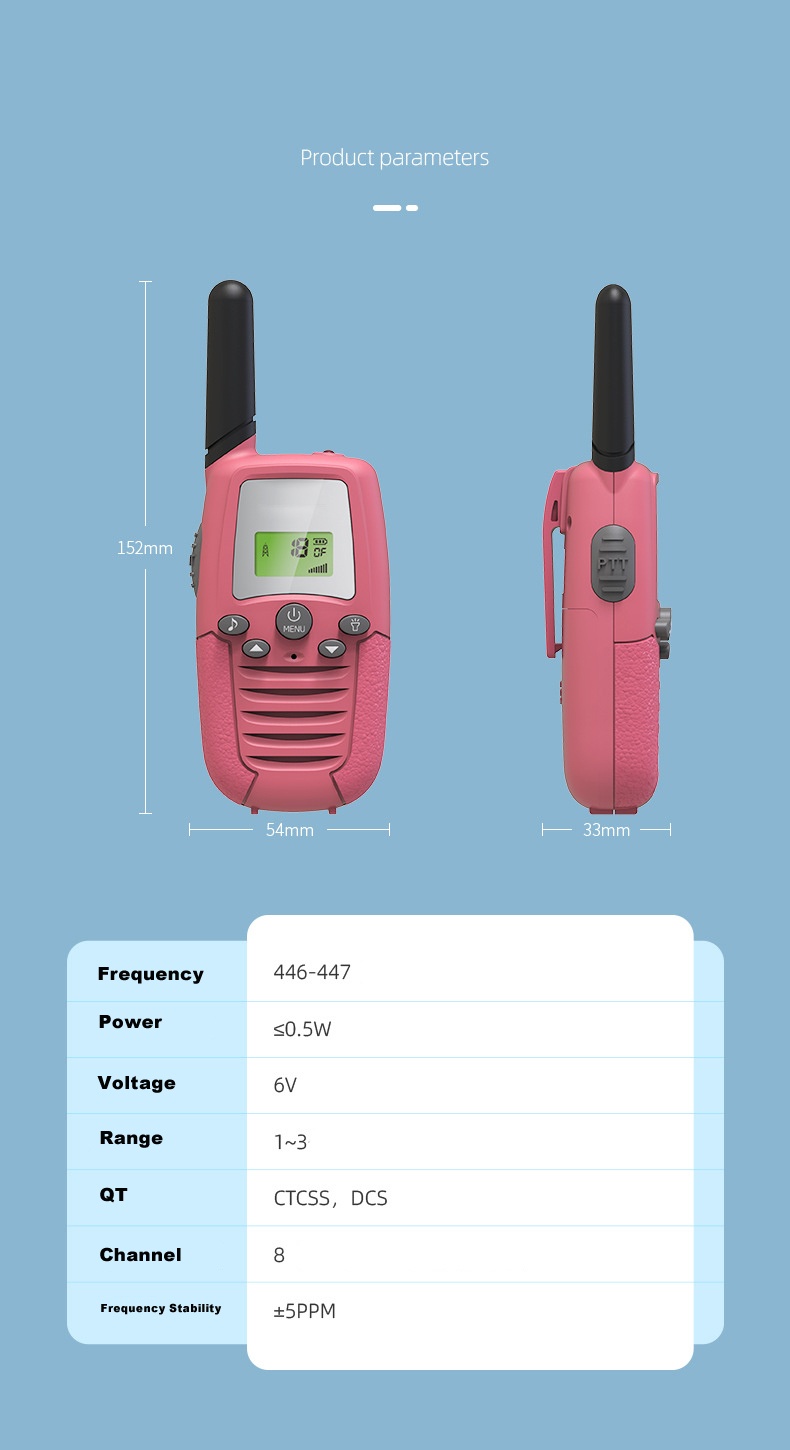 Wireless Baby Walki Talki Kid Gift 3 Long Range  Funny Lovely Toys 2 Way Radio t-388 Walkie Talkies For Kids