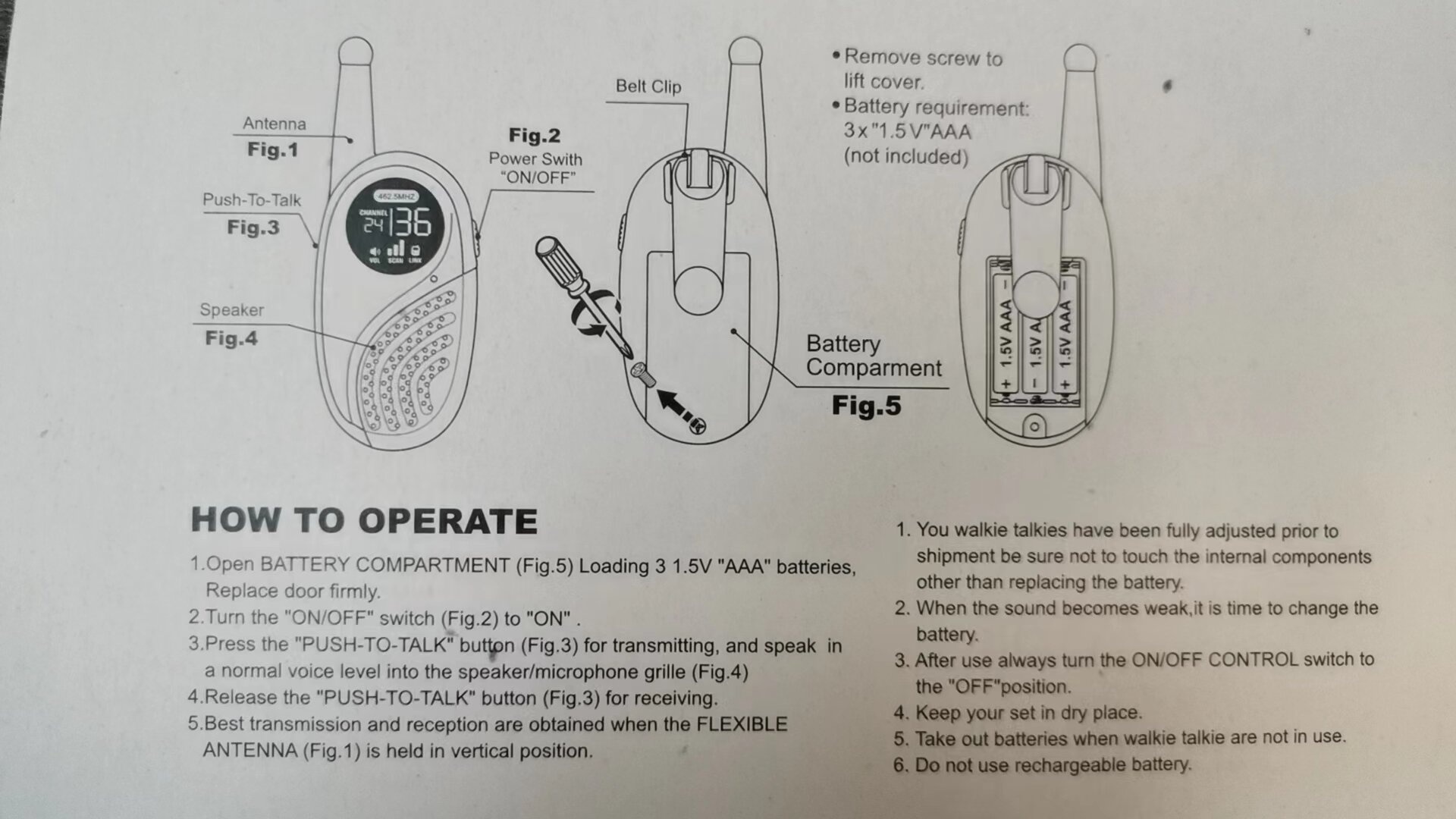 321 Outdoor Communication 1000ft Walkie Talkie for Kids 462mhz 2-way radio Good Sound Quality Best Gift for Kids