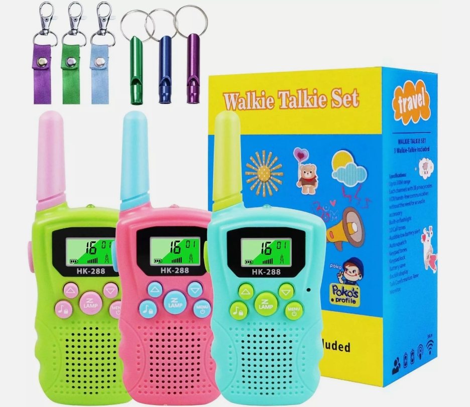 HK-288 Walkie Talkie for Kids - 22 Channels, VOX Baby Monitor, Flashlight