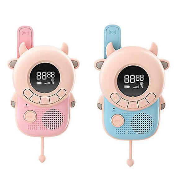 3-Mile Kids Walkie Talkie, 22 Channels Cartoon Cow Design, Ideal for Indoor and Outdoor Fun