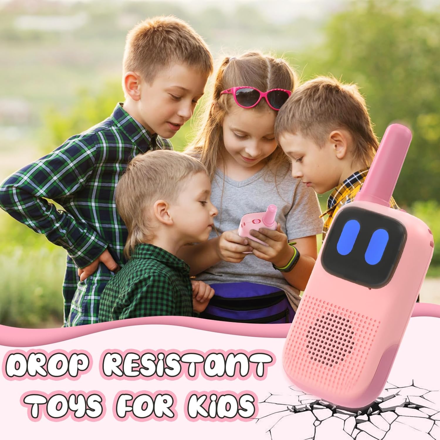 2 Channels Kids Walkie Talkies – Simple and Easy to Use, Pink