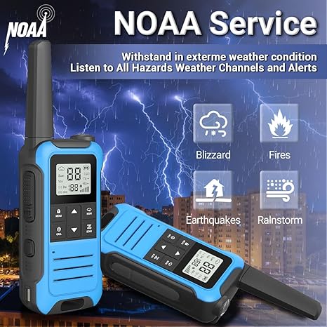 3 Miles Long-Range Kids Walkie Talkies with Clear Sound, LCD Display, and Durable Design, Blue