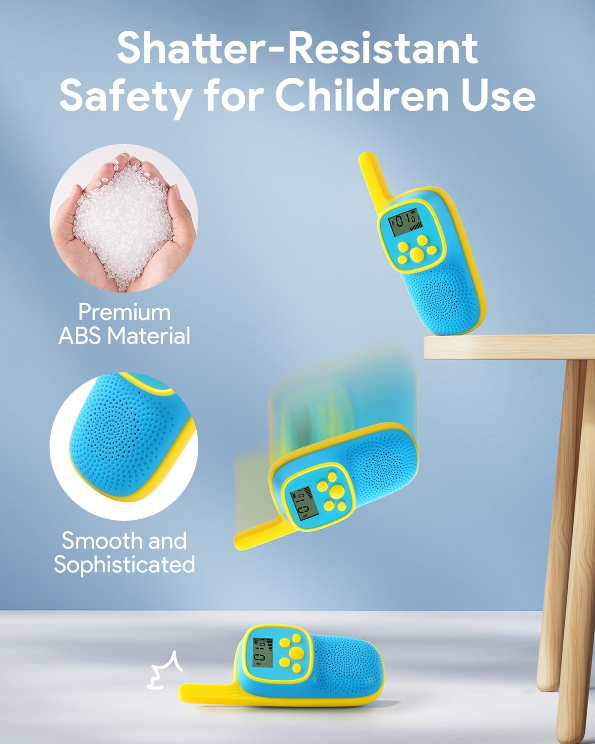 Kids Walkie Talkies – User-Friendly Design, Blue & Yellow, Easy to Use