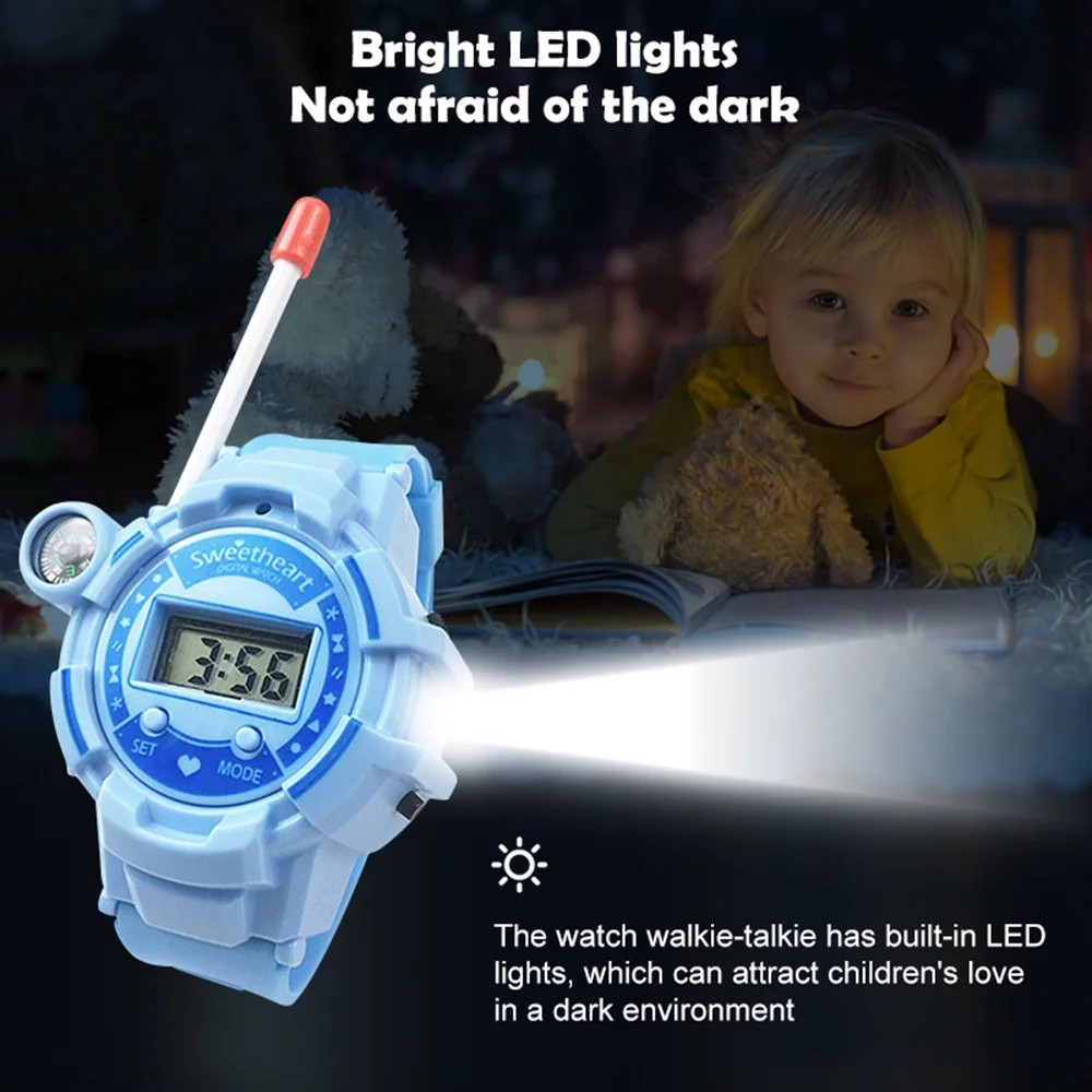 Multi Function Wrist Walkie TalkieRechargeable 0.5W kids toy walkie talkie with Compass and Flashlight