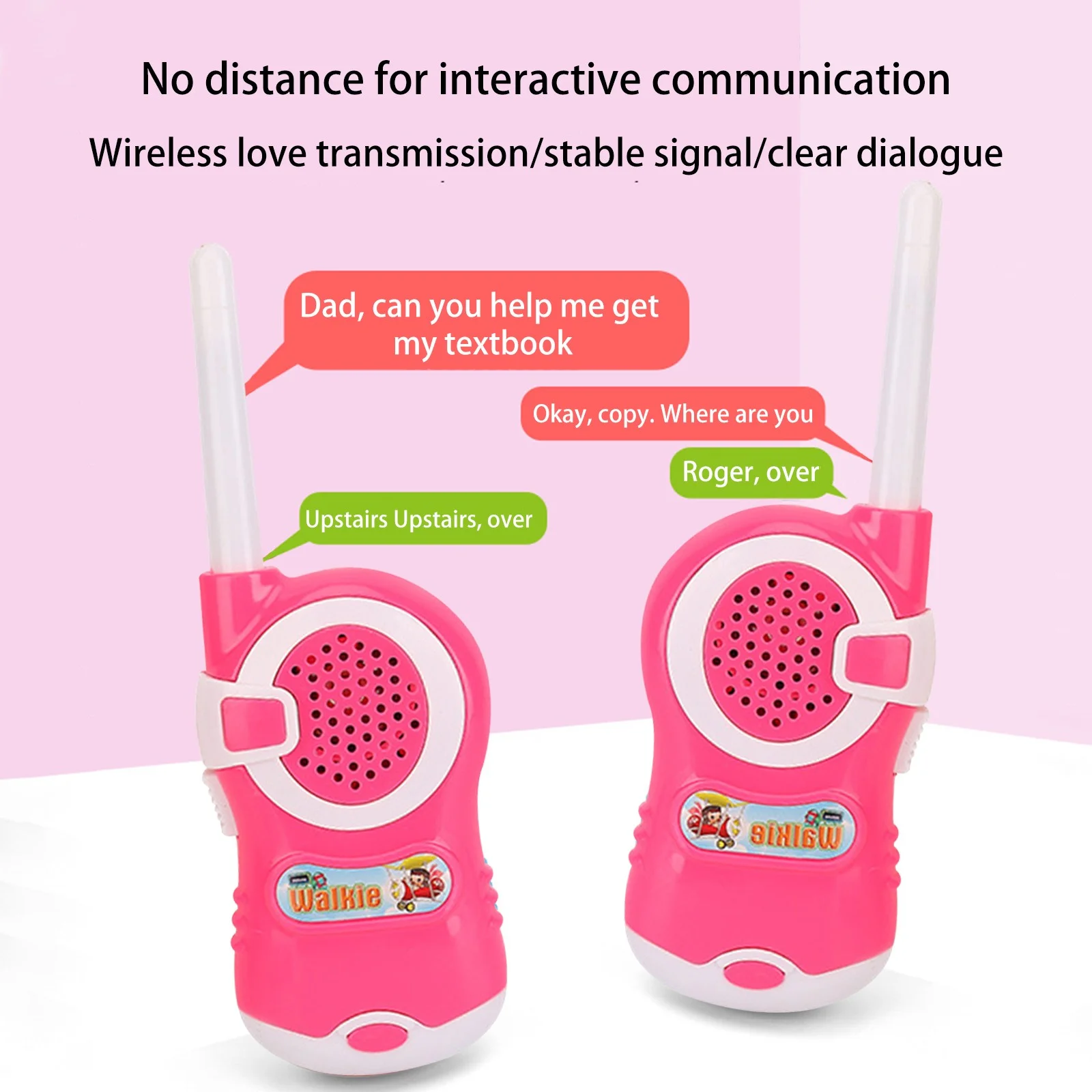 Kids Walkie Talkies – Interactive Communication, Stable Signal, Pink