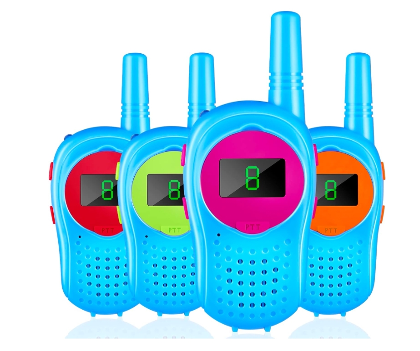 3 Miles Kids Walkie Talkies – LED Display, USB Rechargeable, Key Lock Function, Blue & Pink