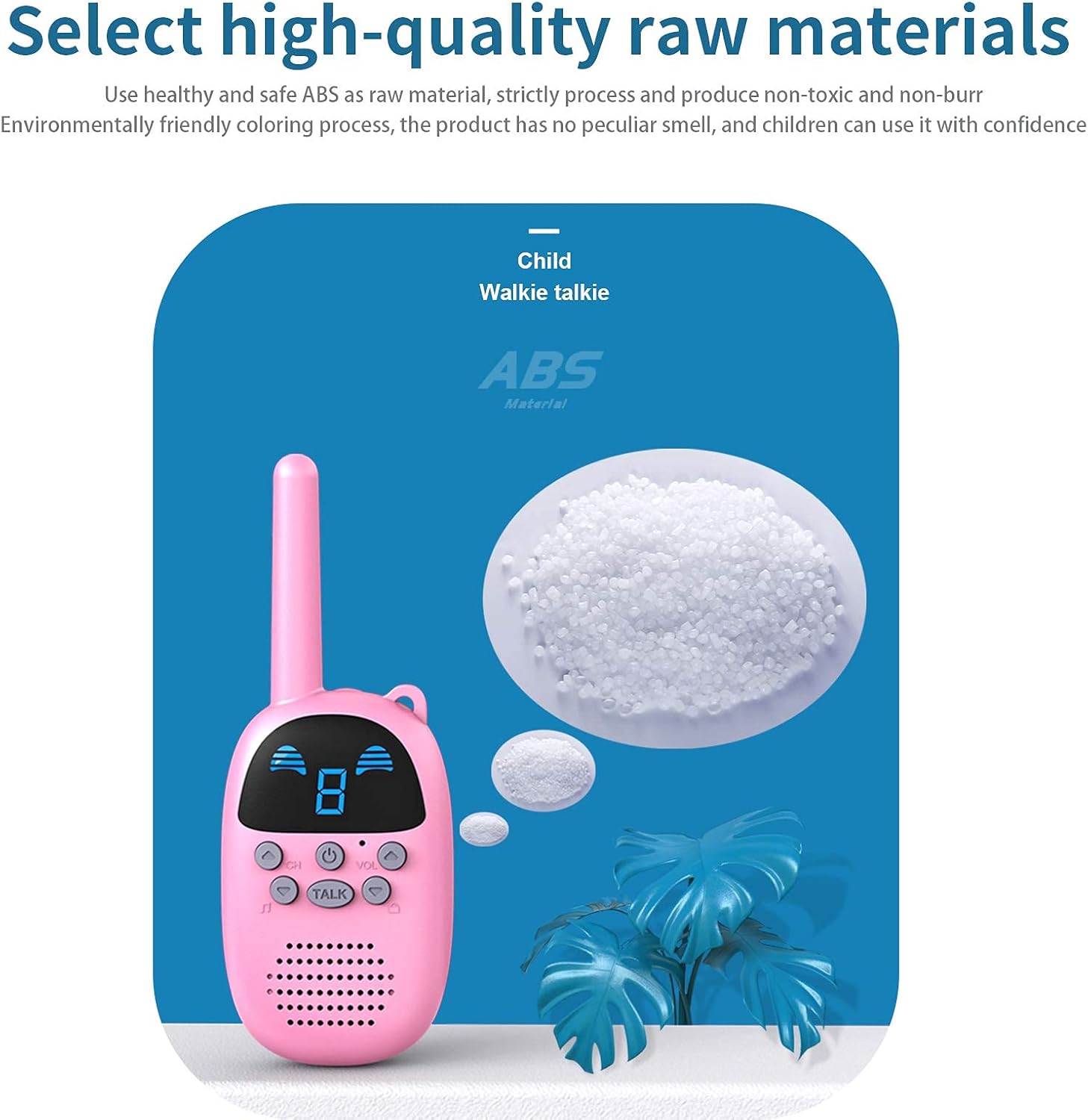 Pink Kids Walkie Talkie - Simple Operation, LED Display, Long Range