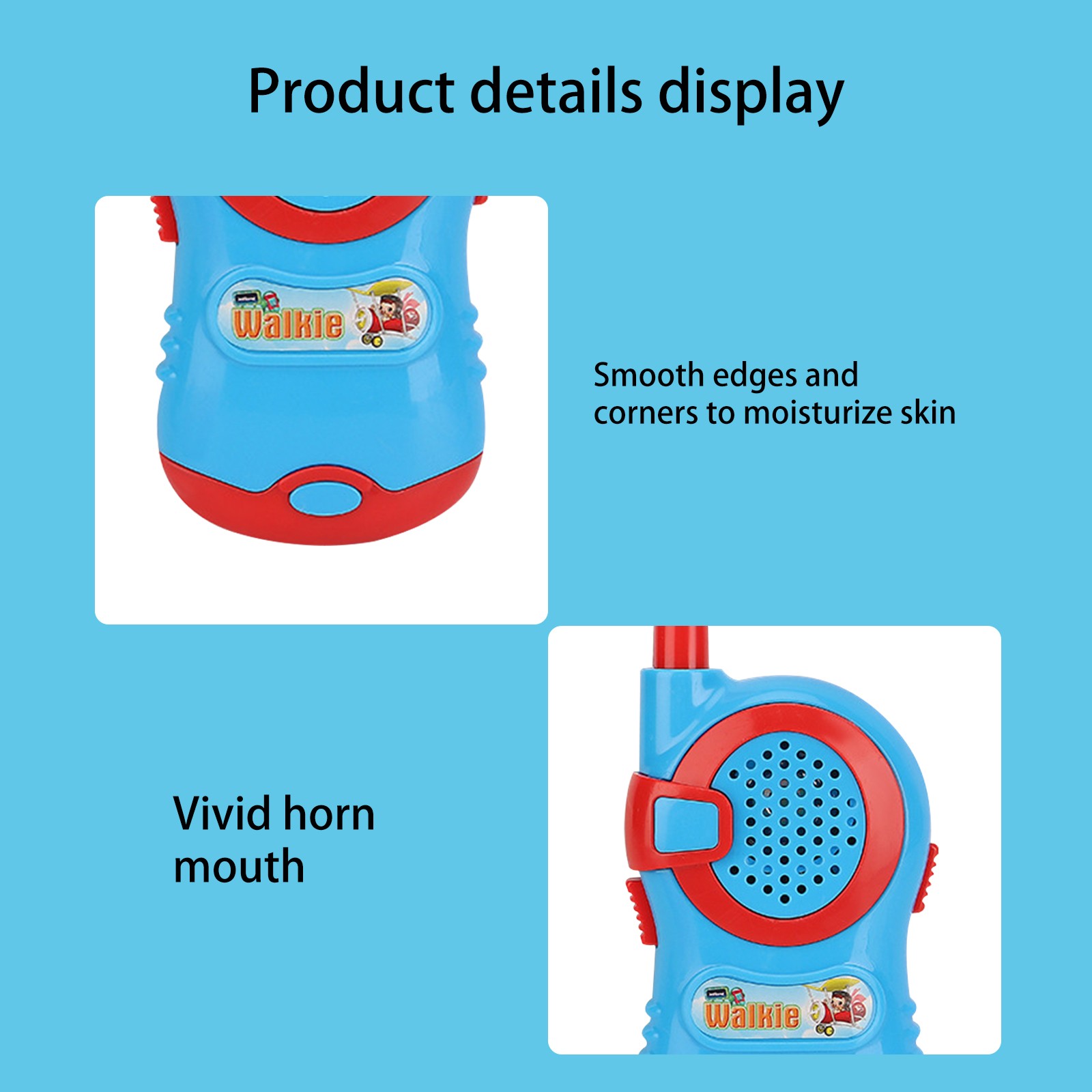 Kids' Walkie Talkie, Two-Way Communication, Blue and Red, Suitable for Ages 3+