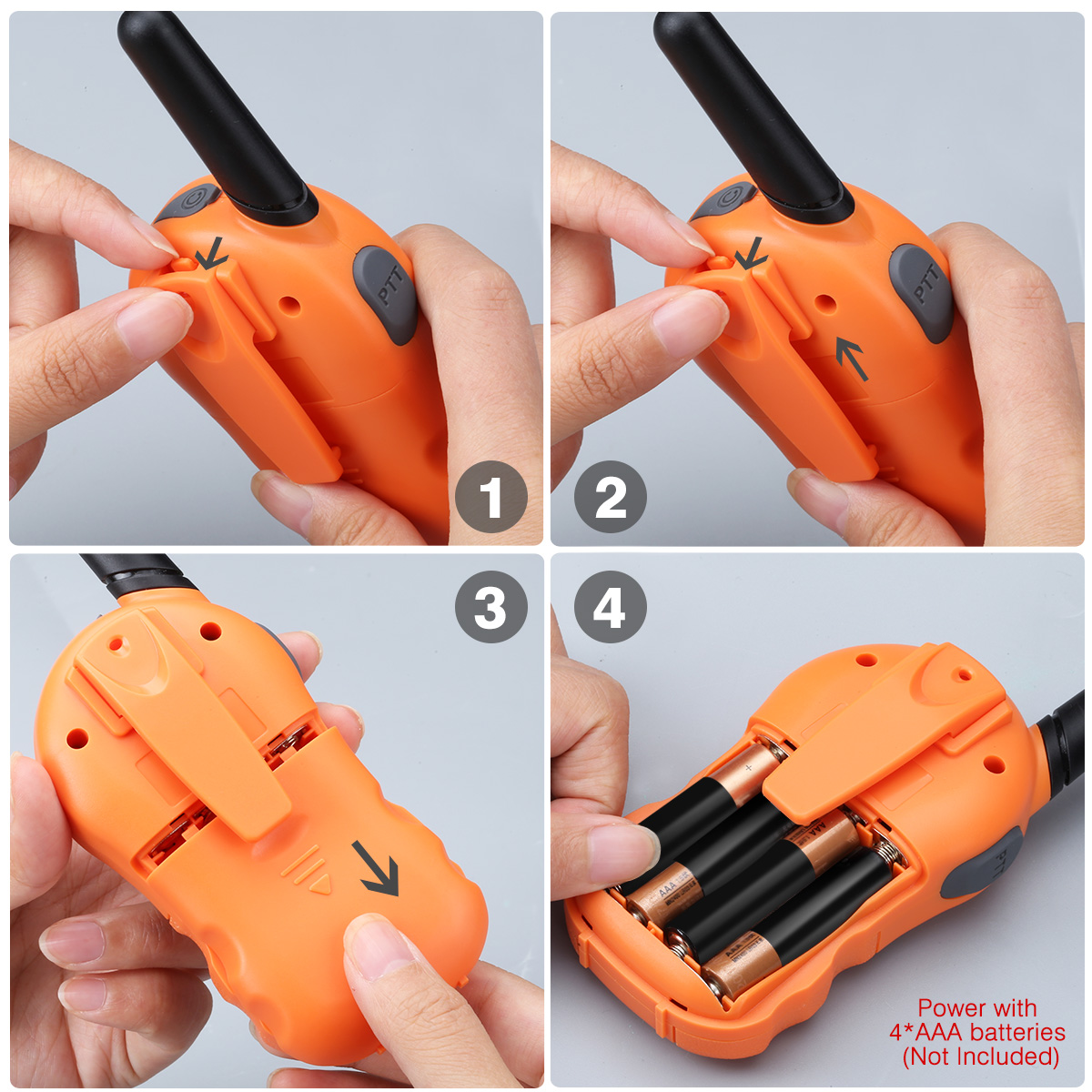 8-22 channels cute HandsFree Flashlight 7 Color LCD screen 3miles kids walkie talkie