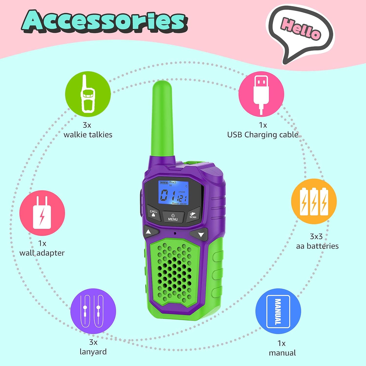 Rechargeable Kids Walkie Talkies - Convenient Long Range Communication