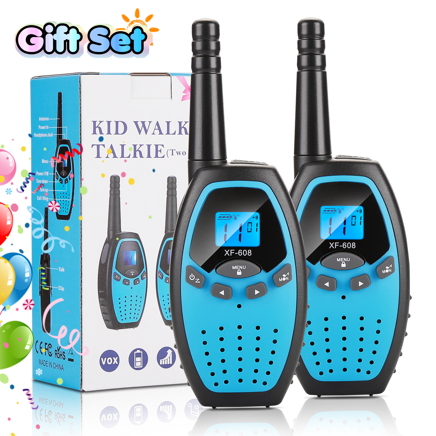 Kids Walkie Talkie - 1000m Range, LCD Screen, Clear Sound, Outdoor Fun