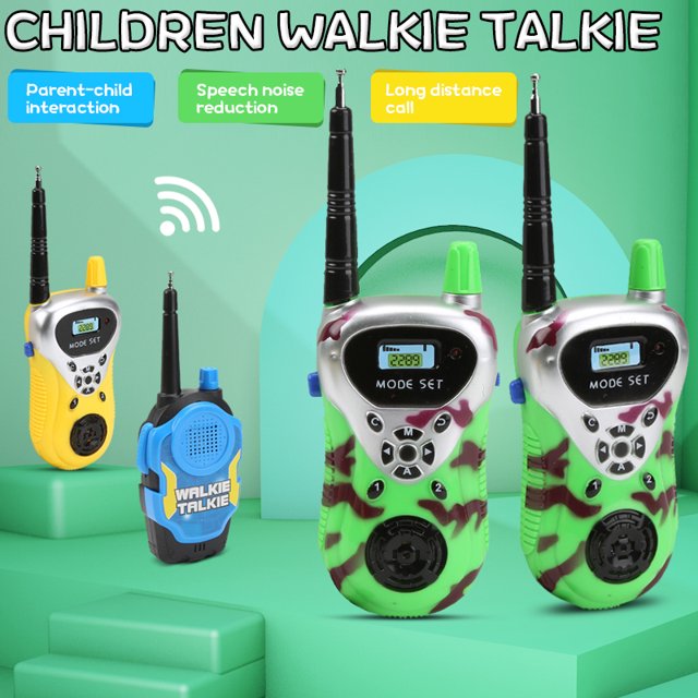 Green Camouflage Kids' Walkie Talkie, Two-Way Communication, Multi-Channel, Suitable for Outdoor Adventures
