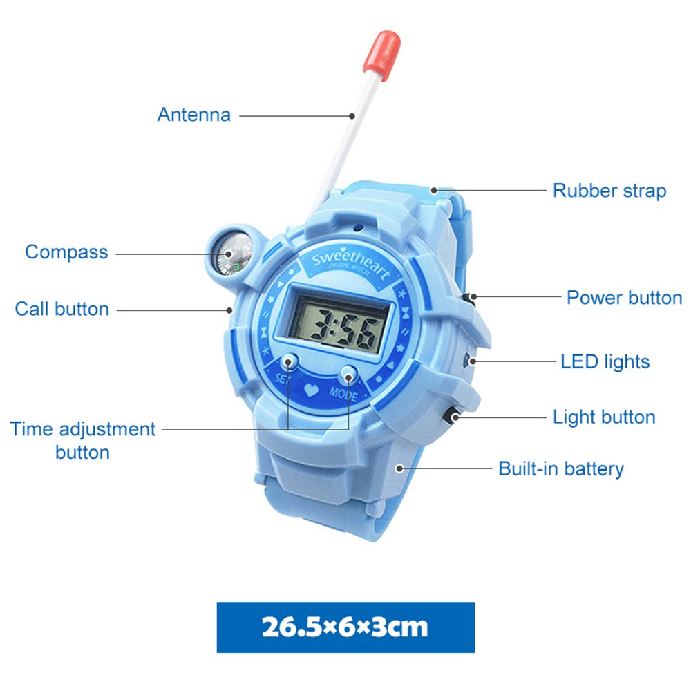 Multi Function Wrist Walkie TalkieRechargeable 0.5W kids toy walkie talkie with Compass and Flashlight