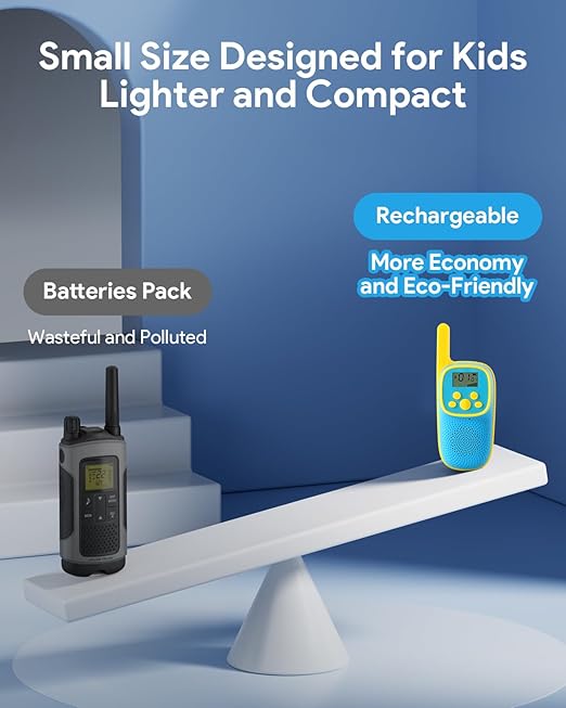 Kids Walkie Talkies with LCD Display, Easy-to-Use Two-Way Radios for Outdoor and Indoor Play