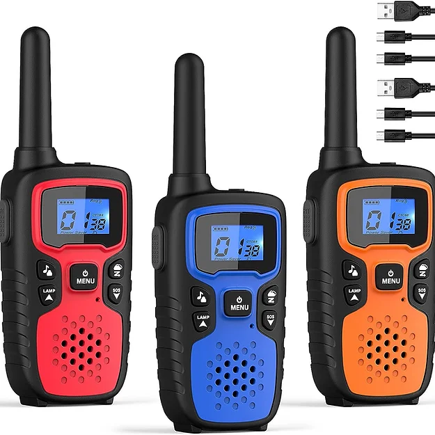 NOAA Weather Alert Walkie Talkie - 36 Miles Range, LCD Display, VOX Hands-Free, USB Rechargeable