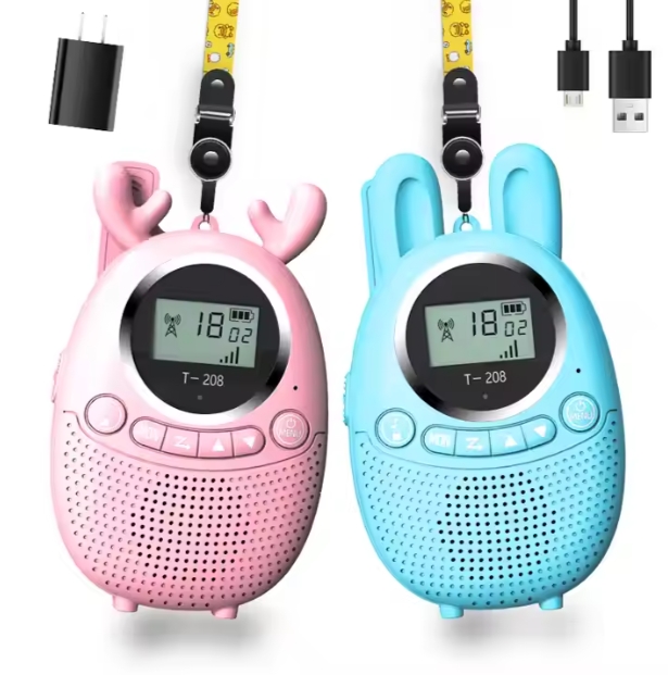 22-Channel Kids Walkie Talkies - Reindeer & Bunny Design, HD Voice, Privacy Codes