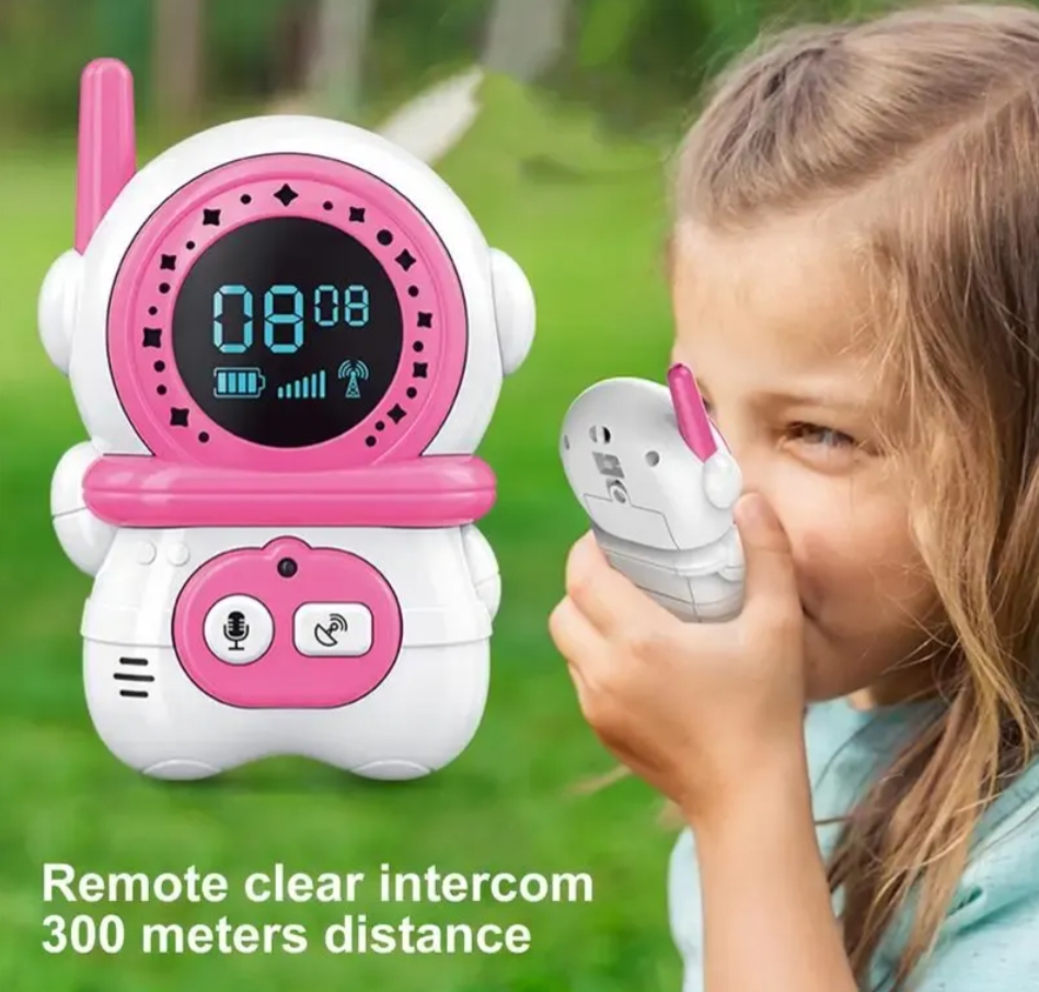 Kids Walkie Talkies – 300 Meter Range, Clear Intercom, Cute Design, Pink