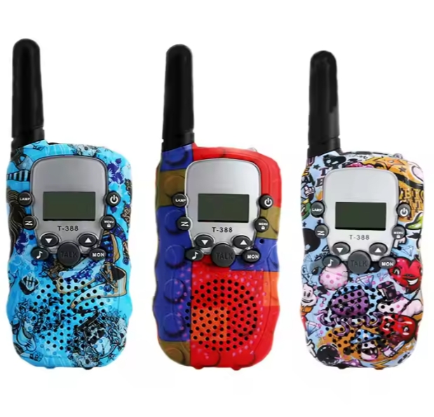 T-388 Kids Walkie Talkie - 3-Mile Range, LCD Display, Rechargeable, Blue