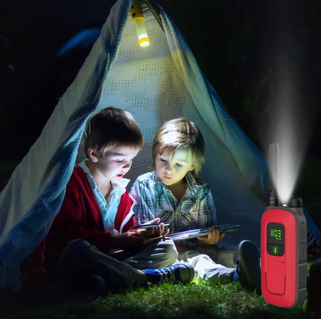 Rechargeable Kids Walkie Talkie - Micro-USB Charging, LCD Screen, LED Flashlight