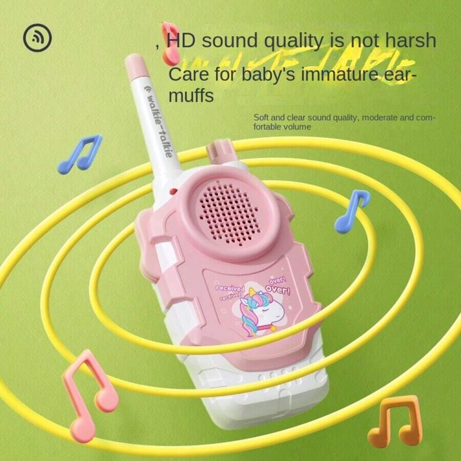 Kids Walkie Talkies – Unicorn Design, HD Sound Quality, Soft Volume, Pink