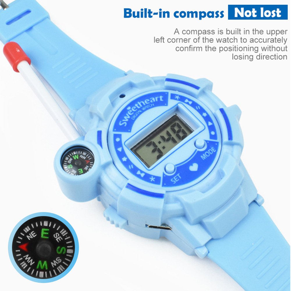 Multi Function Wrist Walkie TalkieRechargeable 0.5W kids toy walkie talkie with Compass and Flashlight