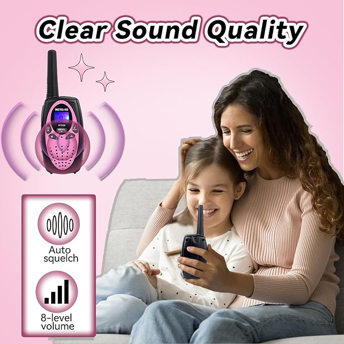 With LCD Display and Long-Range Communication cute 3miles Kids Walkie Talkie